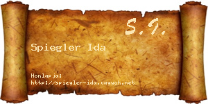 Spiegler Ida névjegykártya